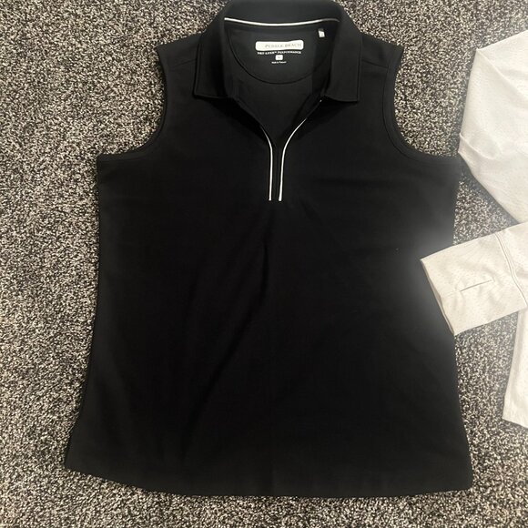 LOT of 4 Women's ADIDAS, PEBBLE BEACH. Sleeveless/LS Golf Tops Shirts Size L-XL - Picture 2 of 9